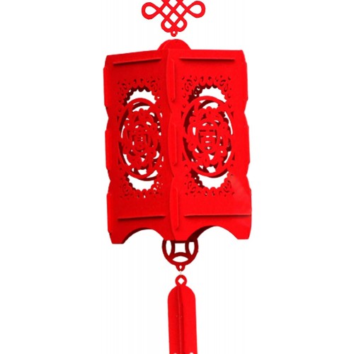 Lanterna Capodanno Cinese, in feltro, colore rosso, per feste