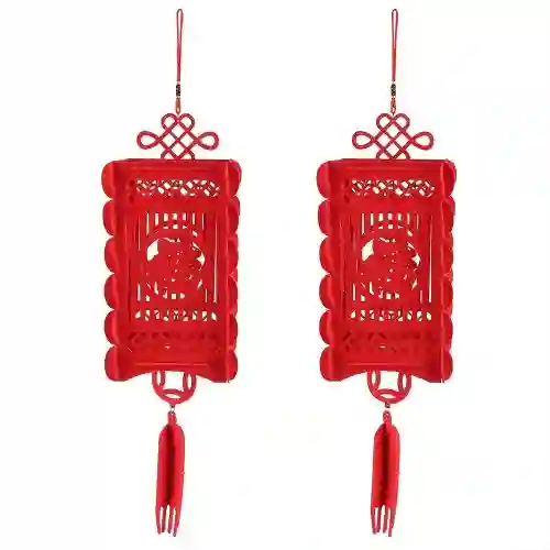 Set da 2 Lanterne Cinesi tradizionali rosse, per Capodanno o party