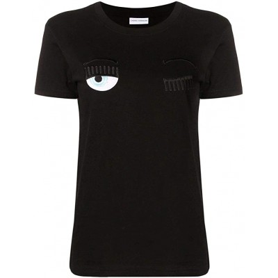 T-Shirt nera Chiara Ferragni Luxury, maglietta Ufficiale