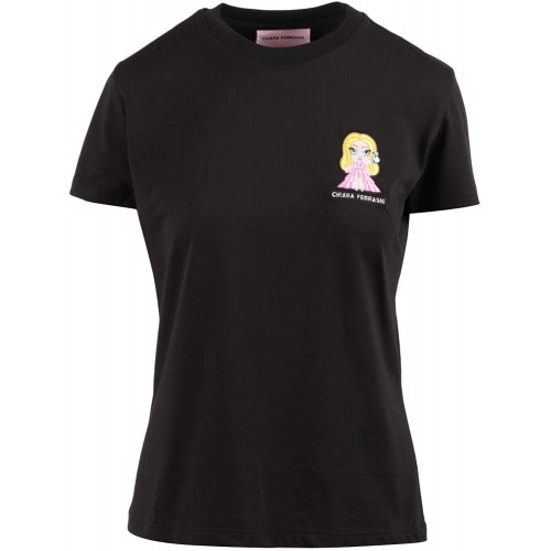 T-shirt di Chiara Ferragni - CF Mascotte, maniche corte, nera