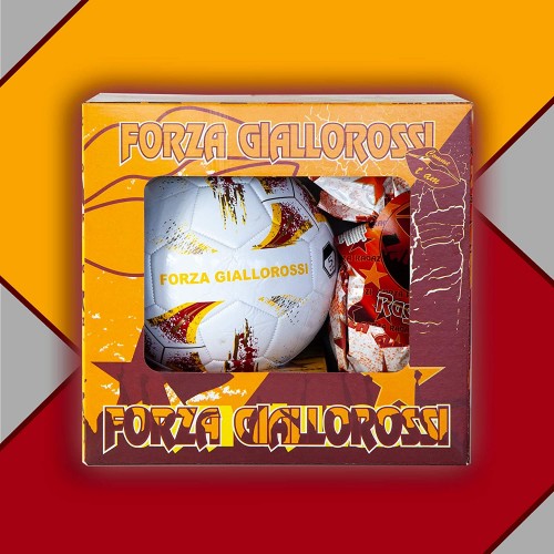 Pallone A.S Roma con Uova di Pasqua da 150gr, Forza giallorossi