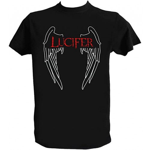 Maglietta Lucifer Morningstar Serie TV Netflix, colore nero, maniche corte