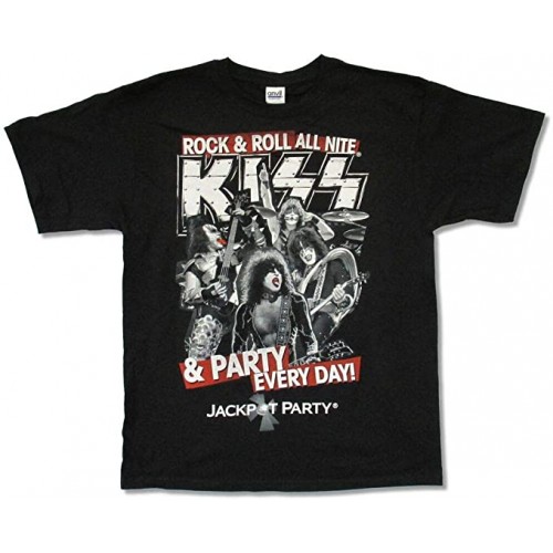 T-shirt dei Kiss, Rock'n Roll, nera, maniche corte