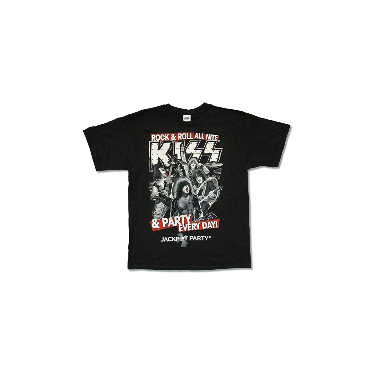 T-shirt dei Kiss, Rock'n Roll, nera, maniche corte