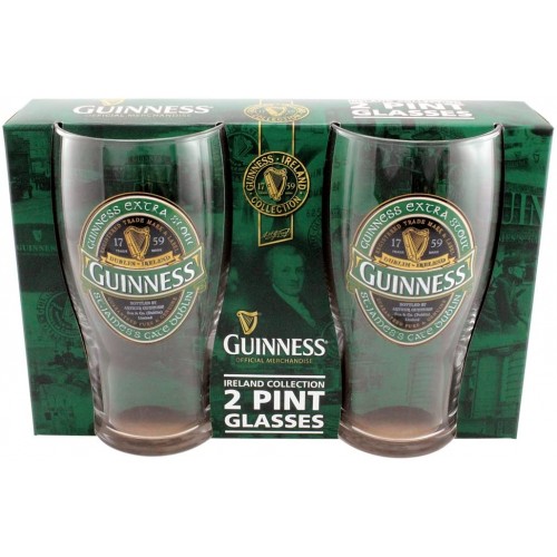 Set 2 bicchieri da birra Guinness, in vetro, da pub