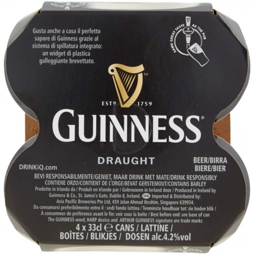 Set da 20 lattine di Guinness da 33 cl, birra doppio malto scura
