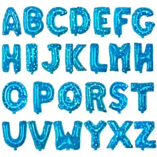 Set palloncini lettere blu dalla A alla Z - 26 pezzi, per feste, in alluminio, da 40 cm