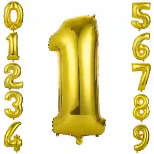 Palloncino oro numero foil da 87 cm, per feste di compleanno