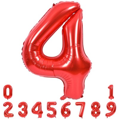 Palloncino numerico rosso, formato maxi, per feste