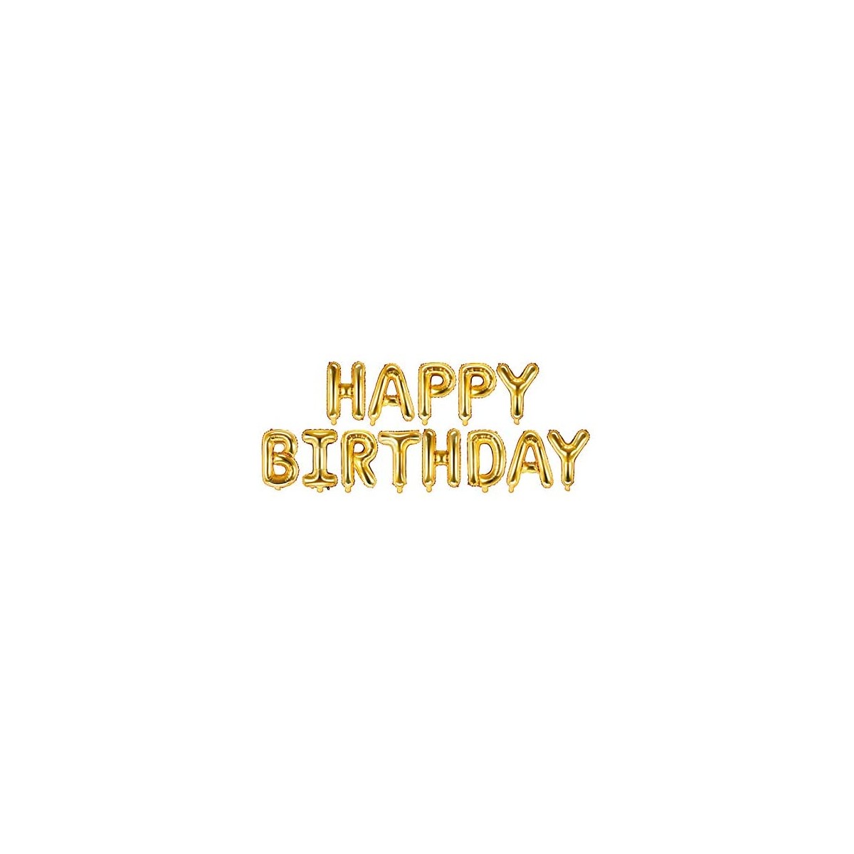 Set Palloncini scritta Happy Birthday oro, da 340 x 35 cm, in alluminio