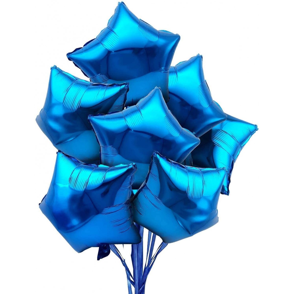 Set da 28 Palloncini blu forma stella, in alluminio, per feste