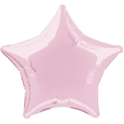 Palloncino rosa pastello a forma di stella, da 50 cm, gonfiato a elio