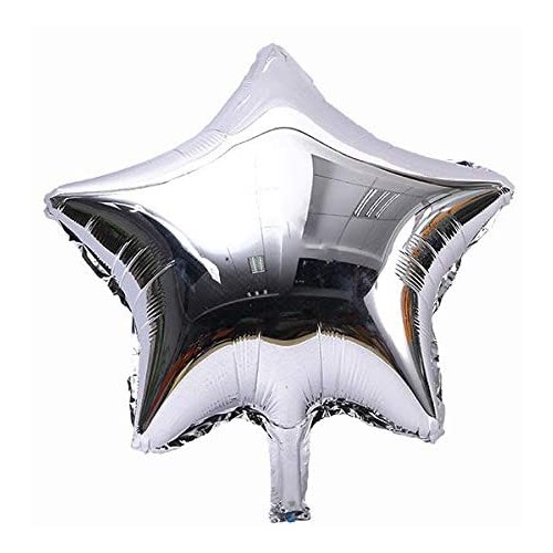 Set da 10 palloncini argento forma stella, per feste chic