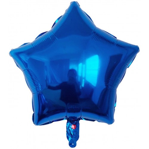 Set da 50 Foil blu forma stella, palloncini in lamina, da 45 cm