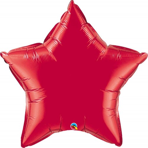 Palloncino rosso forma stella da 50 cm, in lamina, per feste