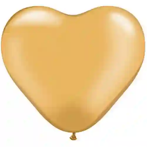 Palloncino forma cuore, colore oro, da 15 cm, in alluminio, per feste