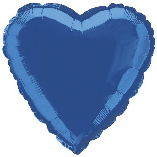 Palloncino blu reale forma cuore , da 45 cm, in lamina