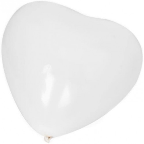 Set da 100 palloncini bianchi forma cuore, da 30 cm, per feste
