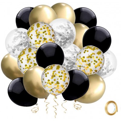 Confezione da 40 palloncini coriandoli in agata nera dorata matrimoni palloncini da festa con coriandoli in carta dorata set fai da te per feste 30,5 cm decorazioni di compleanno