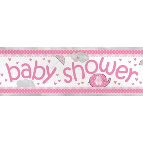 Festone per Baby Shower con elefante rosa, da 3,5 metri, decorazione
