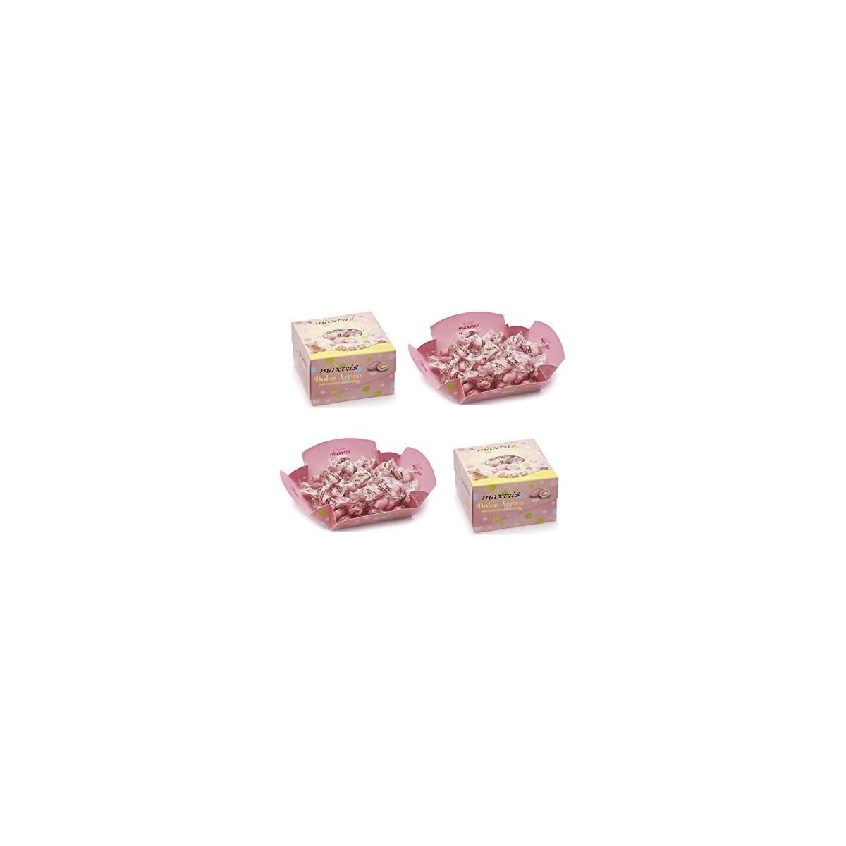 Confetti Dolce Arrivo, rosa, Maxtris, da 2kg, per confettate golose