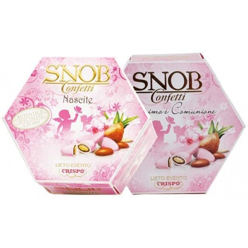 Confetti Snob Lieto Evento rosa da 1 Kg, 2 confezioni, Crispo