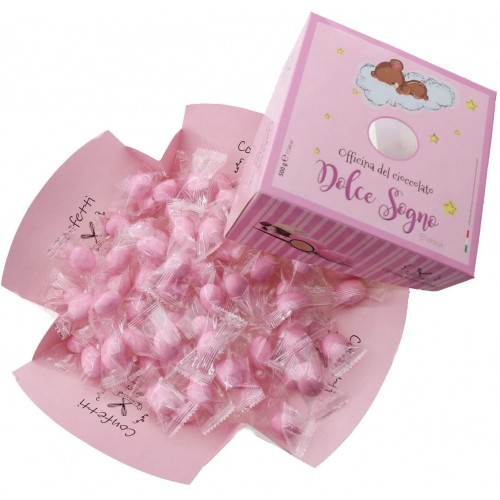 Confetti rosa incartati singolarmente, da 500g . Dolce Sogno, per bomboniere