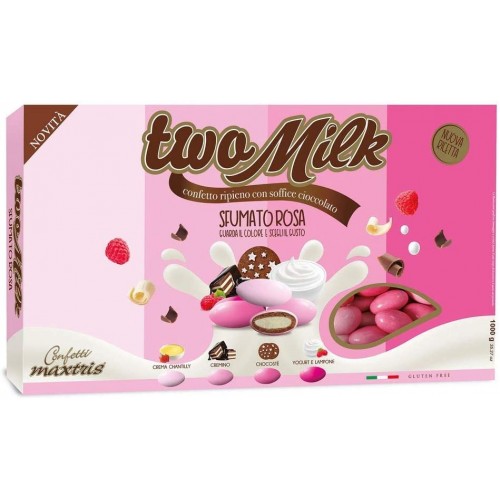 Confetti Maxtris Two milk, sfumati rosa, da 1kg, per confettate