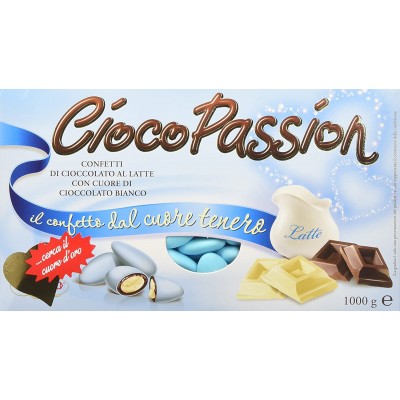 Confetti Ciocopassion cioccolato al latte bianco, celesti, da 1 kg