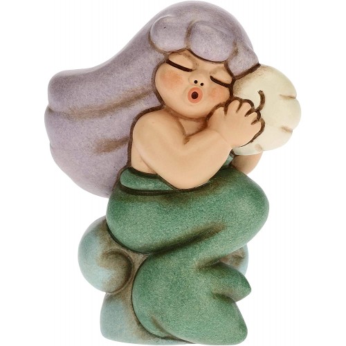 Bomboniera Thun Sirena con capelli viola e conchiglia, idea regalo, da collezione