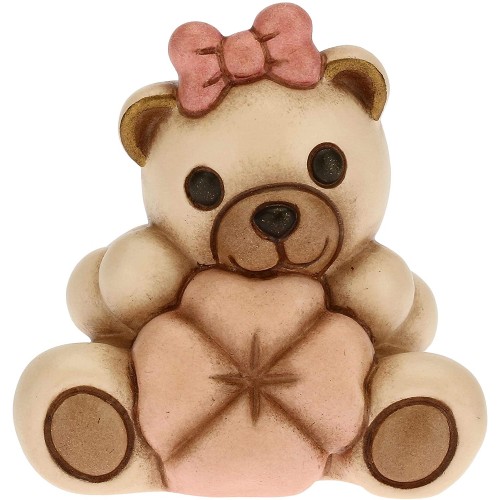 Bomboniera THUN orsetto Teddy con Quadrifoglio, linea rosa