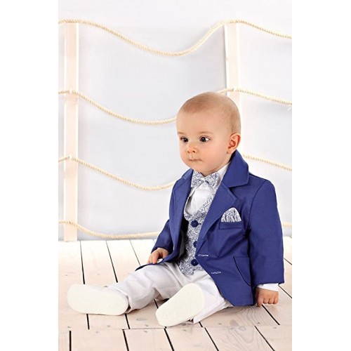 Abito Battesimo elegante colore blu, per bambino, per cerimonie