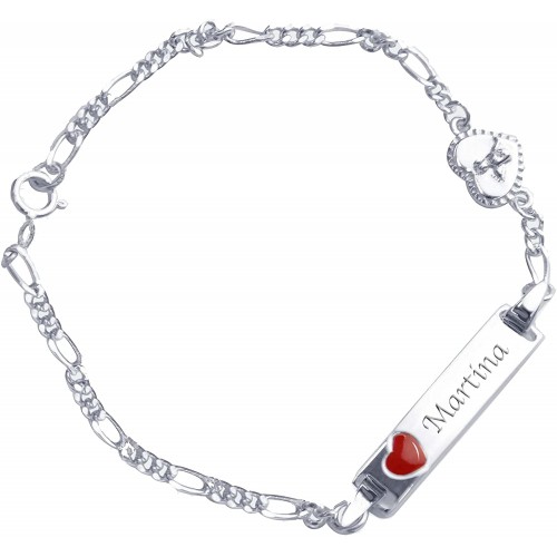 Bracciale con incisione nome per bambini, in argento