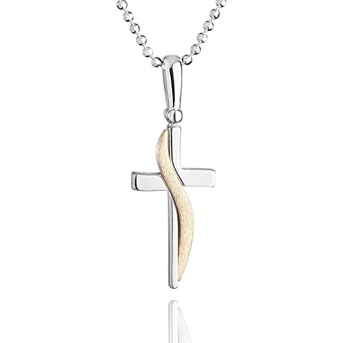 Collana in argento Sterling 925 con croce, per bambini, idea regalo