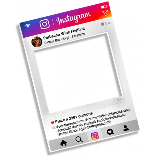 Cornice Photobooth tema instagram da 70 x 100 cm, in PVC