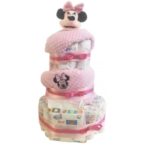 Torta di pannolini Minnie Mouse Disney, idea regalo