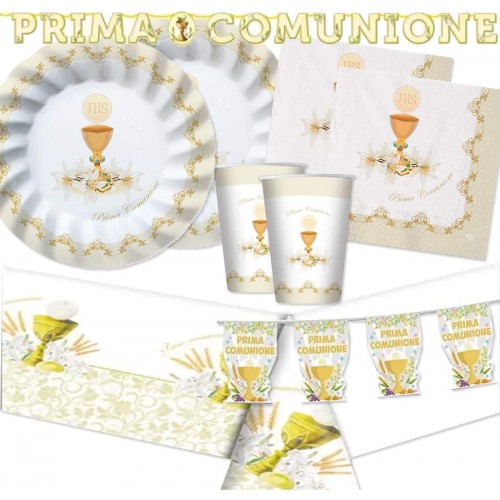 Kit festa 40 invitati Prima Comunione classic, articoli eleganti