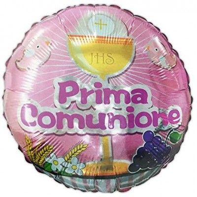 Palloncino foil Prima Comunione rosa, da 45 cm