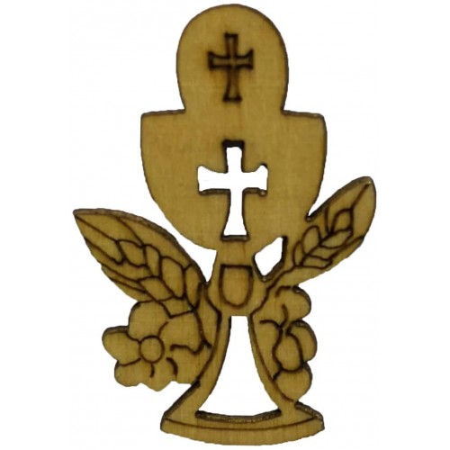 Conf. da 30 Calici con croce in legno per Comunione, decorazione bomboniere