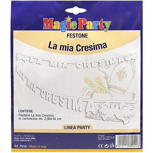 Festone La Mia Cresima 2,90 x 16 cm, articolo per feste