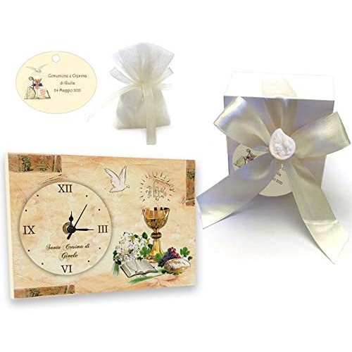 Bomboniera orologio comunione cresima matrimonio battesimo elegante fiori 