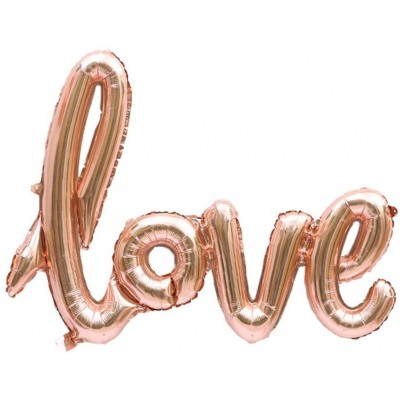 Palloncino scritta Love oro rosa, in alluminio, per feste