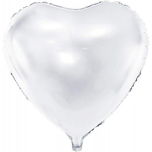 Palloncino in mylar a forma di cuore, da 61 cm, bianco, per allestimenti
