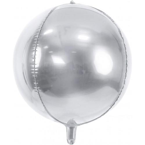 Palloncino Tondo argento metallizzato da 45 cm, in mylar