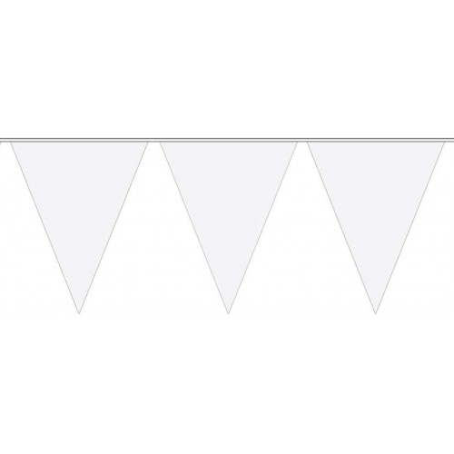 Bandierine triangolari bianche da 10 metri, festone gigante