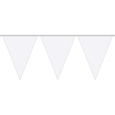 Bandierine triangolari bianche da 10 metri, festone gigante