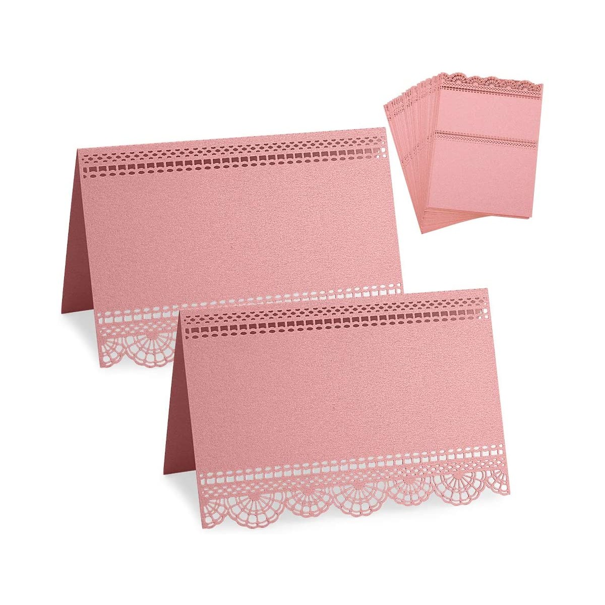Set da 50 Segnaposto Matrimonio rosa perlato, in cartoncino