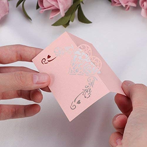 compleanno a forma di cuore 50 segnaposto per matrimonio a forma di cuore colore: rosa ritagliato SuPVOX decorazione da tavolo per matrimonio 