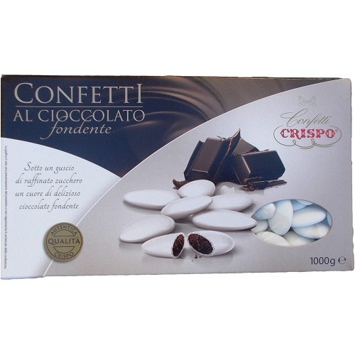 Confetti al cioccolato fondente - Crispo, da 1 kg, bianchi, per confettate