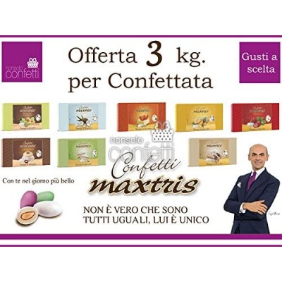 Kit da 3 Kg Confetti Maxtris per confettata, gusti a scelta